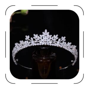 Jorsnovs Handmade Glowing Small Zircon Marriage ceremony Crowns and Tiaras for Ladies – Cubic Zirconia Princess Headpieces for Candy 16 and Birthday Celebrations