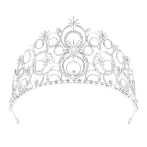 Girls’s Crystal Crowns: Bubble Tiara Headbands for Brides, Royal Queens, and Princesses – Good for Weddings, Proms, and Birthday Events